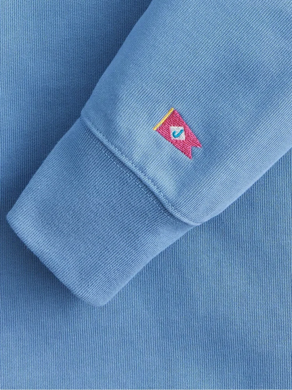J. Crew Men’s Sky Blue Long-Sleeve Rugby Shirt with White Stripe Collar